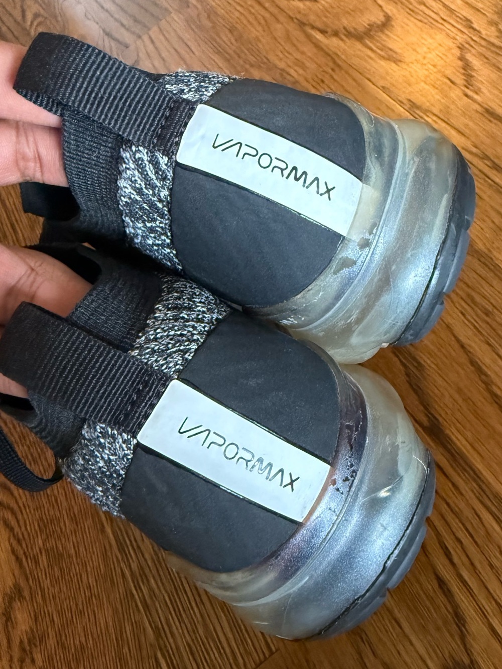 Nike VaporMax Flyknit Sneakers in Black and White - Picture 3 of 4